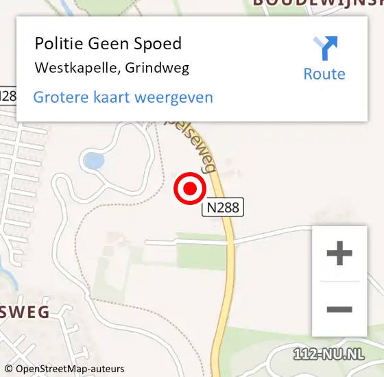 Locatie op kaart van de 112 melding: Politie Geen Spoed Naar Westkapelle, Grindweg op 27 oktober 2023 19:31
