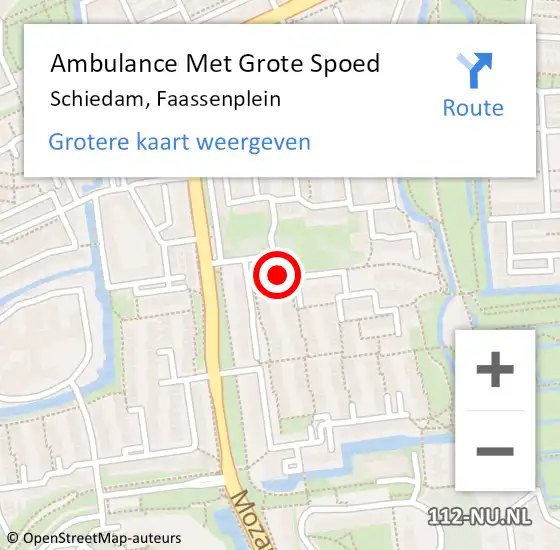 Locatie op kaart van de 112 melding: Ambulance Met Grote Spoed Naar Schiedam, Faassenplein op 28 oktober 2023 08:53