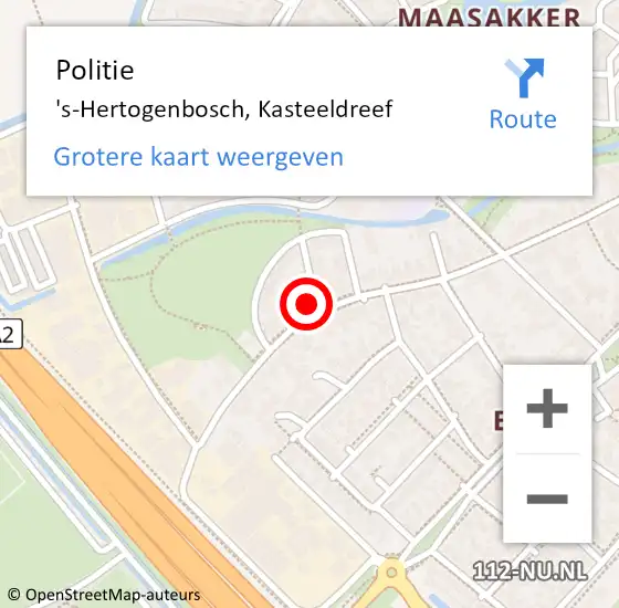 Locatie op kaart van de 112 melding: Politie 's-Hertogenbosch, Kasteeldreef op 28 oktober 2023 12:25