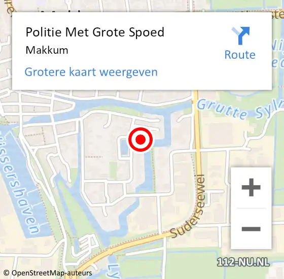 Locatie op kaart van de 112 melding: Politie Met Grote Spoed Naar Makkum op 28 oktober 2023 17:23