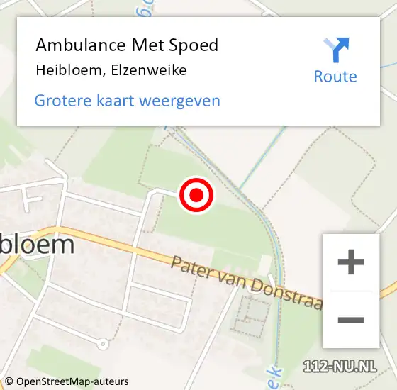 Locatie op kaart van de 112 melding: Ambulance Met Spoed Naar Heibloem, Elzenweike op 28 oktober 2023 17:50
