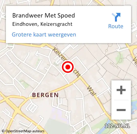 Locatie op kaart van de 112 melding: Brandweer Met Spoed Naar Eindhoven, Keizersgracht op 28 oktober 2023 19:00