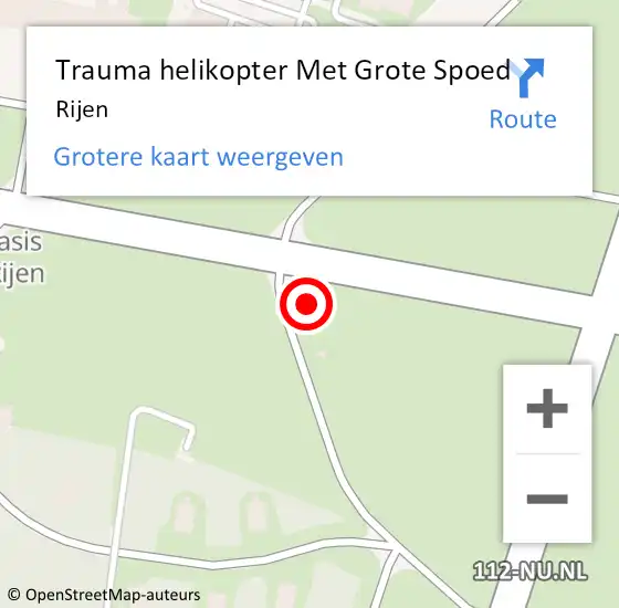 Locatie op kaart van de 112 melding: Trauma helikopter Met Grote Spoed Naar Rijen op 28 oktober 2023 19:36