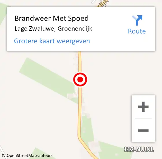 Locatie op kaart van de 112 melding: Brandweer Met Spoed Naar Lage Zwaluwe, Groenendijk op 28 oktober 2023 22:16