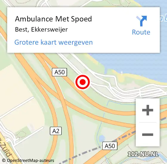 Locatie op kaart van de 112 melding: Ambulance Met Spoed Naar Best, Ekkersweijer op 28 oktober 2023 23:06