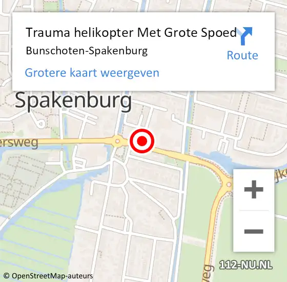 Locatie op kaart van de 112 melding: Trauma helikopter Met Grote Spoed Naar Bunschoten-Spakenburg op 29 oktober 2023 00:48