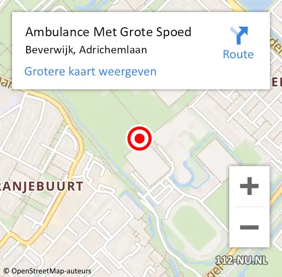Locatie op kaart van de 112 melding: Ambulance Met Grote Spoed Naar Beverwijk, Adrichemlaan op 29 oktober 2023 01:36