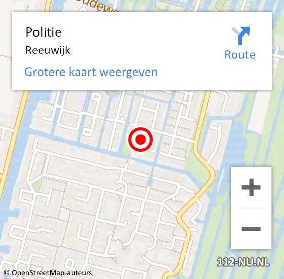 Locatie op kaart van de 112 melding: Politie Reeuwijk op 29 oktober 2023 04:18