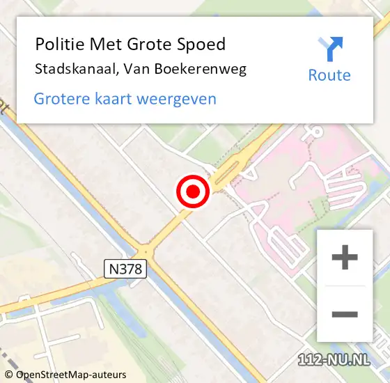Locatie op kaart van de 112 melding: Politie Met Grote Spoed Naar Stadskanaal, Van Boekerenweg op 29 oktober 2023 04:23
