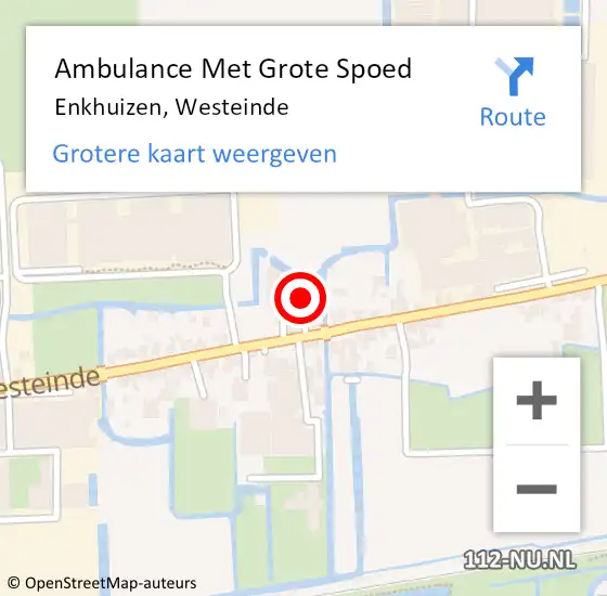 Locatie op kaart van de 112 melding: Ambulance Met Grote Spoed Naar Enkhuizen, Westeinde op 29 oktober 2023 06:00