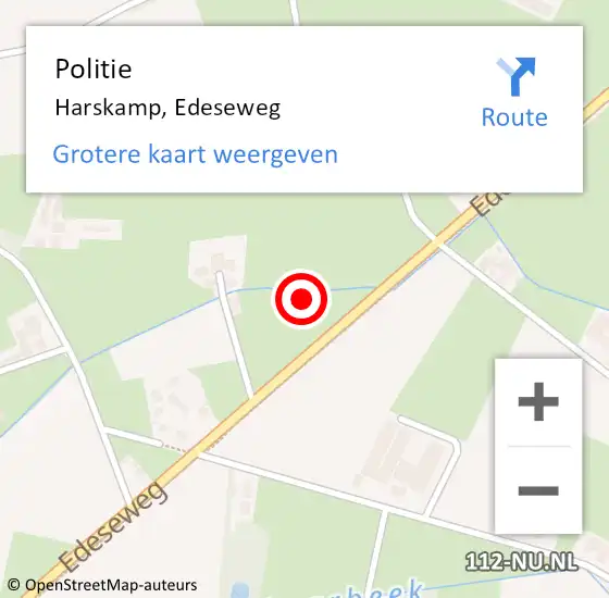 Locatie op kaart van de 112 melding: Politie Harskamp, Edeseweg op 29 oktober 2023 14:20