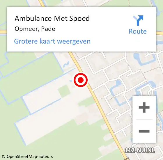 Locatie op kaart van de 112 melding: Ambulance Met Spoed Naar Opmeer, Pade op 29 oktober 2023 16:34