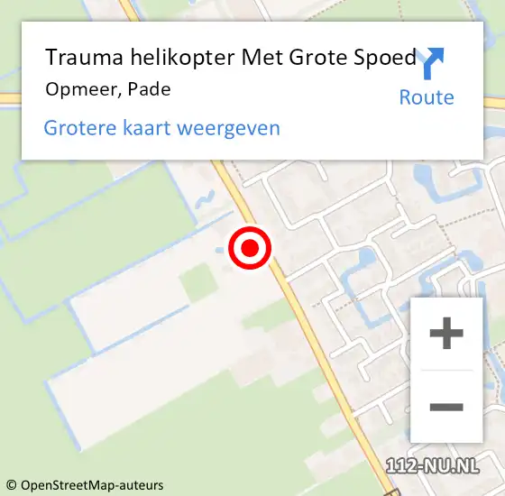 Locatie op kaart van de 112 melding: Trauma helikopter Met Grote Spoed Naar Opmeer, Pade op 29 oktober 2023 16:36