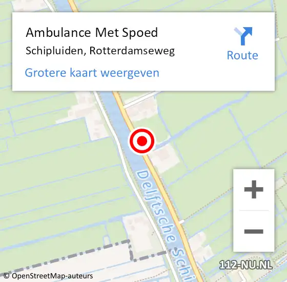 Locatie op kaart van de 112 melding: Ambulance Met Spoed Naar Schipluiden, Rotterdamseweg op 29 oktober 2023 20:03