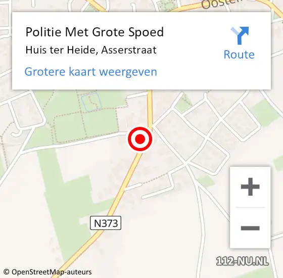 Locatie op kaart van de 112 melding: Politie Met Grote Spoed Naar Huis ter Heide, Asserstraat op 29 oktober 2023 21:58