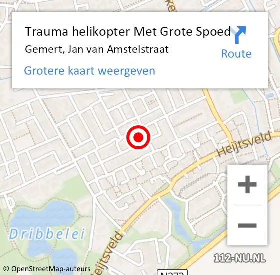 Locatie op kaart van de 112 melding: Trauma helikopter Met Grote Spoed Naar Gemert, Jan van Amstelstraat op 30 oktober 2023 03:59