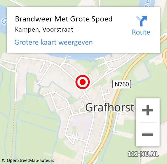Locatie op kaart van de 112 melding: Brandweer Met Grote Spoed Naar Kampen, Voorstraat op 30 oktober 2023 04:39