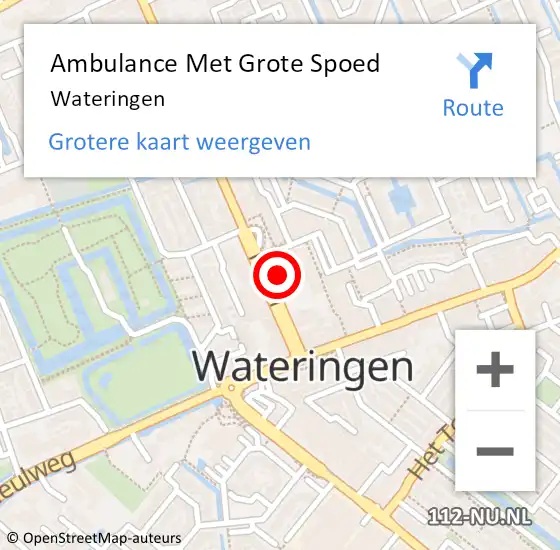 Locatie op kaart van de 112 melding: Ambulance Met Grote Spoed Naar Wateringen op 30 oktober 2023 06:11
