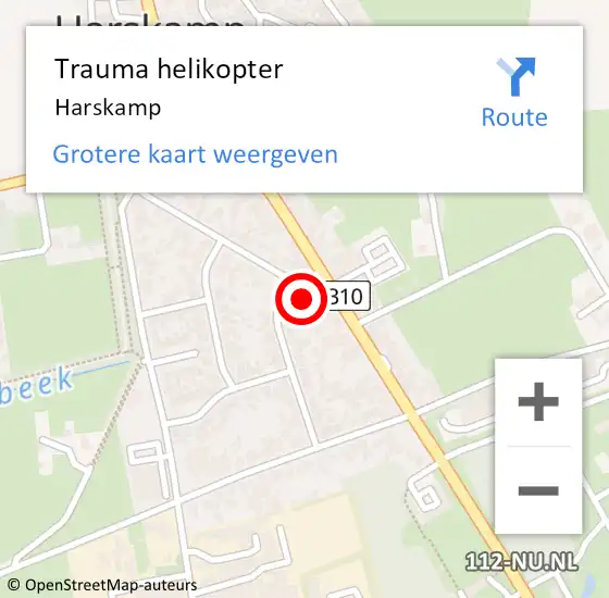 Locatie op kaart van de 112 melding: Trauma helikopter Harskamp op 30 oktober 2023 06:48