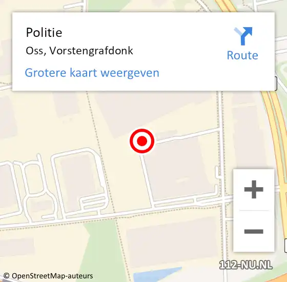 Locatie op kaart van de 112 melding: Politie Oss, Vorstengrafdonk op 30 oktober 2023 10:26