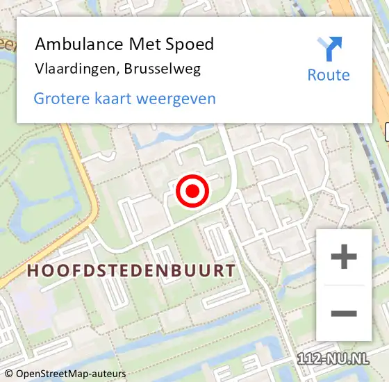 Locatie op kaart van de 112 melding: Ambulance Met Spoed Naar Vlaardingen, Brusselweg op 30 oktober 2023 11:30