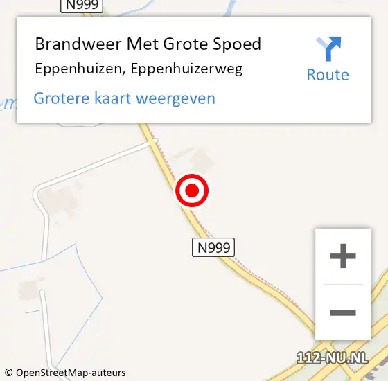 Locatie op kaart van de 112 melding: Brandweer Met Grote Spoed Naar Eppenhuizen, Eppenhuizerweg op 30 oktober 2023 12:01