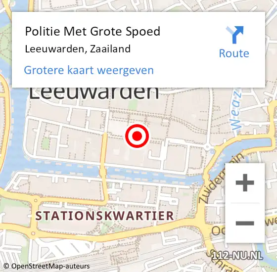 Locatie op kaart van de 112 melding: Politie Met Grote Spoed Naar Leeuwarden, Zaailand op 30 oktober 2023 12:03