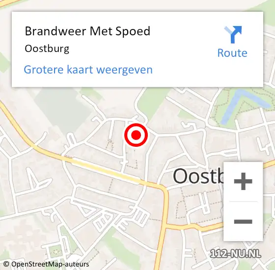 Locatie op kaart van de 112 melding: Brandweer Met Spoed Naar Oostburg op 30 oktober 2023 13:23