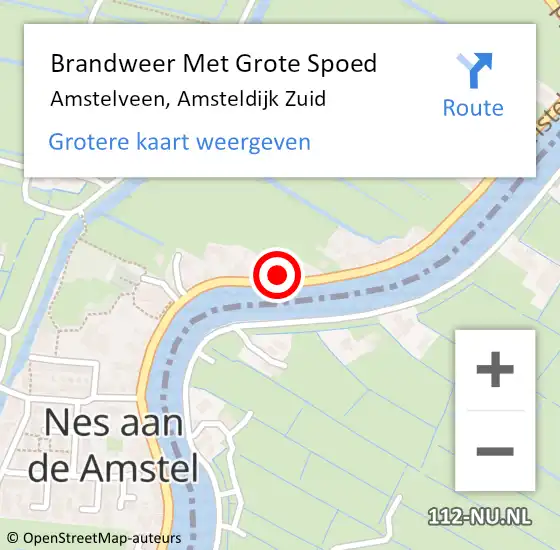 Locatie op kaart van de 112 melding: Brandweer Met Grote Spoed Naar Amstelveen, Amsteldijk Zuid op 30 oktober 2023 14:09