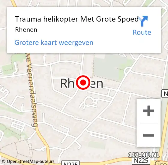 Locatie op kaart van de 112 melding: Trauma helikopter Met Grote Spoed Naar Rhenen op 30 oktober 2023 18:02