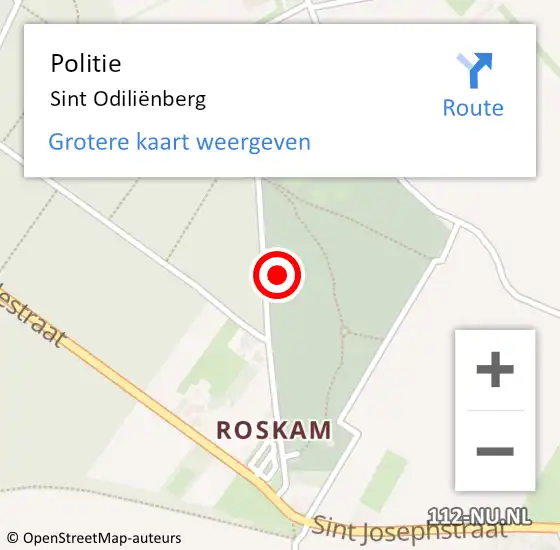 Locatie op kaart van de 112 melding: Politie Sint Odiliënberg op 30 oktober 2023 21:09