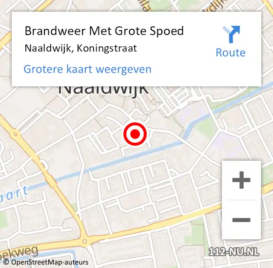 Locatie op kaart van de 112 melding: Brandweer Met Grote Spoed Naar Naaldwijk, Koningstraat op 31 oktober 2023 03:03