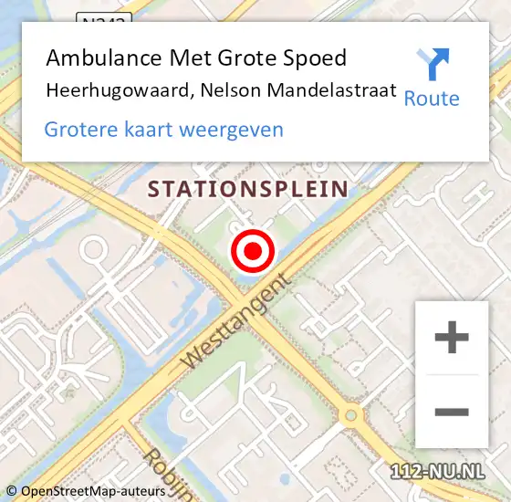 Locatie op kaart van de 112 melding: Ambulance Met Grote Spoed Naar Heerhugowaard, Nelson Mandelastraat op 31 oktober 2023 04:53