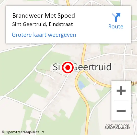 Locatie op kaart van de 112 melding: Brandweer Met Spoed Naar Sint Geertruid, Eindstraat op 31 oktober 2023 10:39