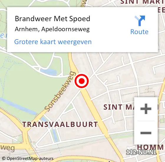 Locatie op kaart van de 112 melding: Brandweer Met Spoed Naar Arnhem, Apeldoornseweg op 31 oktober 2023 11:18