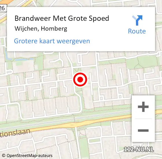 Locatie op kaart van de 112 melding: Brandweer Met Grote Spoed Naar Wijchen, Homberg op 31 oktober 2023 15:05