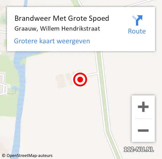 Locatie op kaart van de 112 melding: Brandweer Met Grote Spoed Naar Graauw, Willem Hendrikstraat op 31 oktober 2023 17:01
