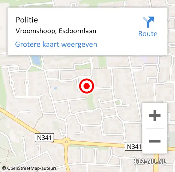 Locatie op kaart van de 112 melding: Politie Vroomshoop, Esdoornlaan op 31 oktober 2023 17:30
