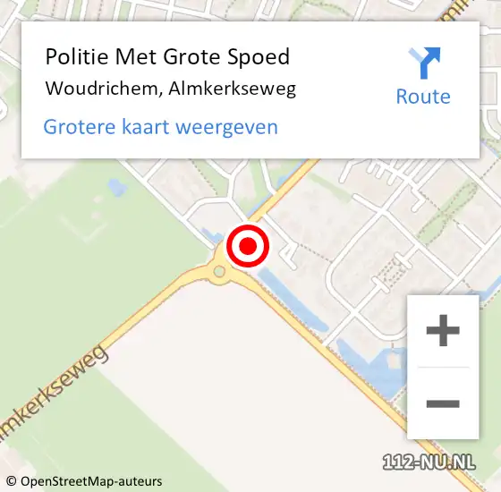 Locatie op kaart van de 112 melding: Politie Met Grote Spoed Naar Woudrichem, Almkerkseweg op 31 oktober 2023 18:46