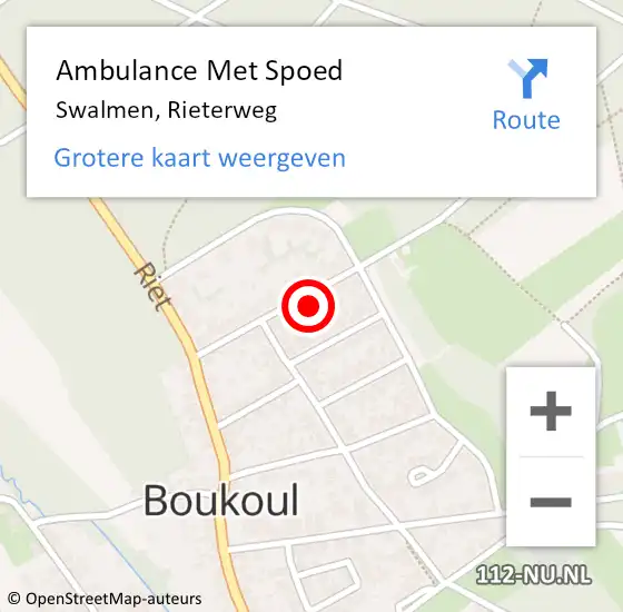 Locatie op kaart van de 112 melding: Ambulance Met Spoed Naar Swalmen, Rieterweg op 31 oktober 2023 20:21