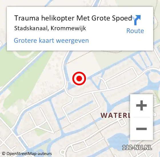 Locatie op kaart van de 112 melding: Trauma helikopter Met Grote Spoed Naar Stadskanaal, Krommewijk op 31 oktober 2023 21:41