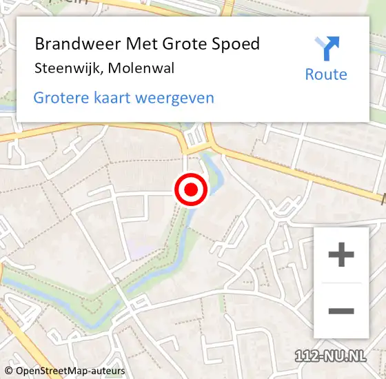 Locatie op kaart van de 112 melding: Brandweer Met Grote Spoed Naar Steenwijk, Molenwal op 31 oktober 2023 23:59