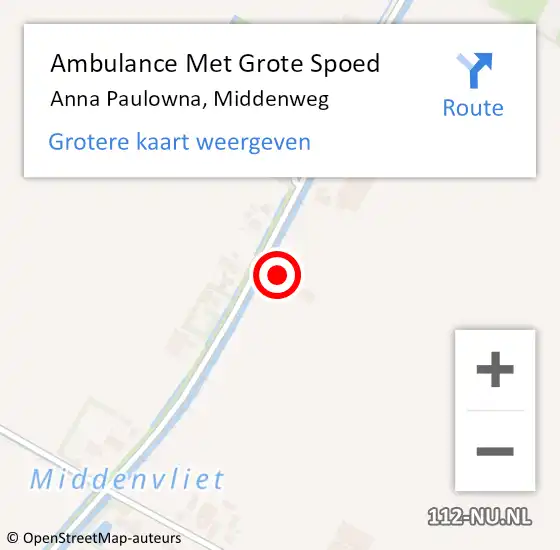 Locatie op kaart van de 112 melding: Ambulance Met Grote Spoed Naar Anna Paulowna, Middenweg op 1 november 2023 00:22