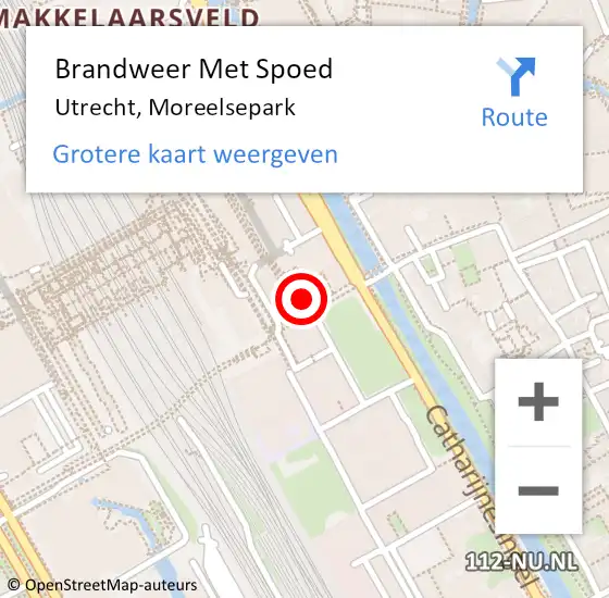 Locatie op kaart van de 112 melding: Brandweer Met Spoed Naar Utrecht, Moreelsepark op 1 november 2023 07:20