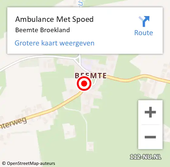 Locatie op kaart van de 112 melding: Ambulance Met Spoed Naar Beemte Broekland op 1 november 2023 07:52