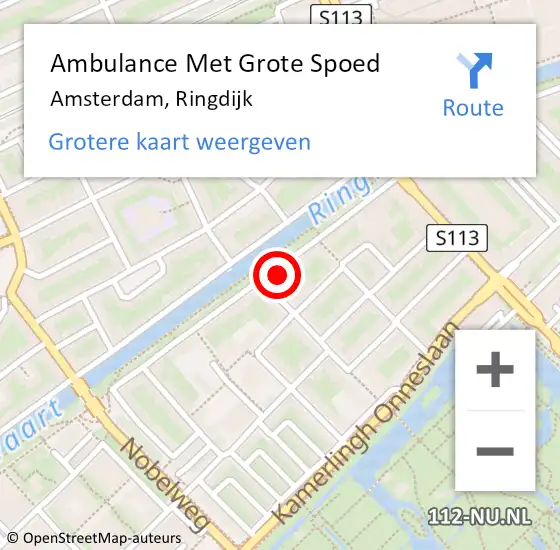 Locatie op kaart van de 112 melding: Ambulance Met Grote Spoed Naar Amsterdam, Ringdijk op 1 november 2023 10:36