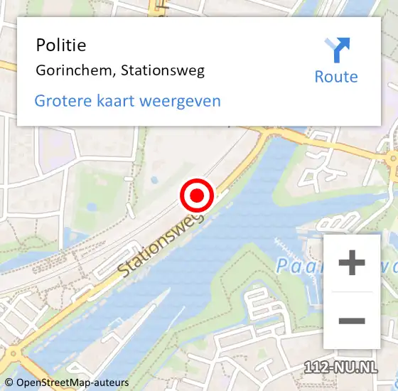 Locatie op kaart van de 112 melding: Politie Gorinchem, Stationsweg op 1 november 2023 11:34