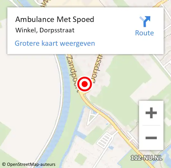 Locatie op kaart van de 112 melding: Ambulance Met Spoed Naar Winkel, Dorpsstraat op 1 november 2023 11:56