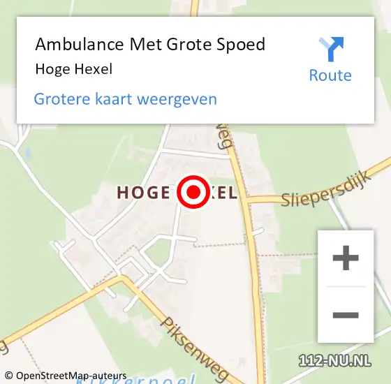 Locatie op kaart van de 112 melding: Ambulance Met Grote Spoed Naar Hoge Hexel op 1 november 2023 12:00