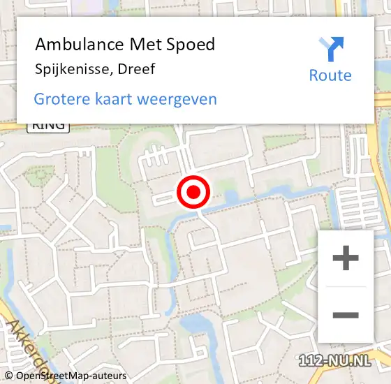 Locatie op kaart van de 112 melding: Ambulance Met Spoed Naar Spijkenisse, Dreef op 1 november 2023 16:02